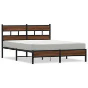 Vidaxl Posteljni okvir brez vzmetnice rjavi hrast 160x200 cm inž. les