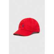Pamucna kapa sa šiltom Polo Ralph Lauren boja: crvena, s aplikacijom