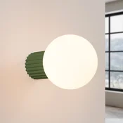 SOLLUX LIGHTING Stenna svetilka ORBI, olivno zelena, steklo/kovina, O 12 cm, IP44, G9 - Kopalnica - olivno zelena, bela motna - Aluminij