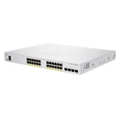 Cisco preklopnik CBS250-24P-4G (24xGbE, 4xSFP, 24xPoE+, 195W, bez ventilatora) - OSVJEŽI