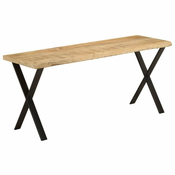 vidaXL Klop z naravnim robom 105 cm trden mangov les