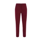 WE Fashion Hlače na rob temno rdeča