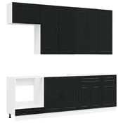 Kuhinjska jedinica PORTO 8 pcs Crna Konstruirano drvo