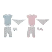 Poklon Set za Bebu DKD Home Decor BE-180261 Plava Bijela Roza (2 kom.)