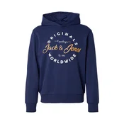 JACK & JONES Majica JWHMILO temno modra/gorčica/bela