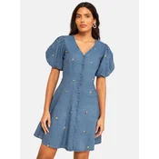 love & roses Poletna obleka  moder denim / rumena / oliva / roza