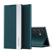 slomart Etui Sleep Case Pro za Samsung Galaxy S25 Ultra z loputo in stojalom - zeleno