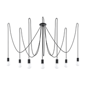 Sollux SL.0372 - Luster na sajli EDISON 7 7xE27/60W/230V pauk crni