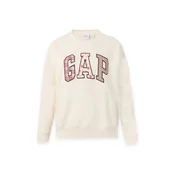 Gap Petite Majica Heritage slonovina/temno rjava/roza/rdeča