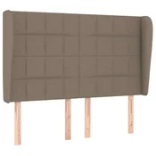 Vidaxl Vzglavje z ušesi taupe 147x23x118/128 cm blago