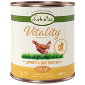 Ekonomično pakiranje Lukullus Vitality 24 x 800 g - Probava: piletina (bez žitarica)