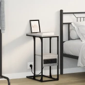 vidaXL Nočna omarica Siva sonoma 41.5 x 26 x 60.5 cm Konstruiran les