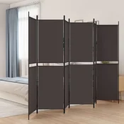 Sobna pregrada s 6 panela smeda 300 x 200 cm od tkanine