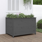 vidaXL Vrtna visoka greda siva 119,5x82,5x78 cm trdna borovina