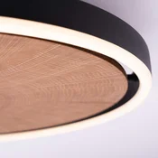 Elobra LED stropna svetilka Havana S, les/kovina, O 40 cm - Dnevna soba/jedilnica - Sodobni - les, črn