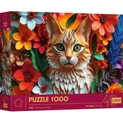 Trefl - Puzzle 3D efekt Paper Art Cat - 1 000 kosov