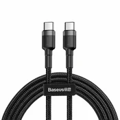 BASEUS Cafule PD 2.0 QC 3.0 USB-C na USB-C PD kabel 60W 1m (crno-sivi)