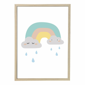 Stenski plakat v naravnem okvirju Bloomingville Mini Saida Frame, 55 x 75 cm