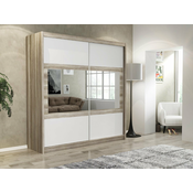 Garderobna omara Honolulu 108 Bela, Canyon hrast, 215x203x61cm, Vrata omare: Drsna
