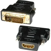 ROLINE Roline 12.03.3116  adapter [1x moški konektor DVI\, 24 + 1 polov - 1x ženski konektor HDMI] črna, (20429467)
