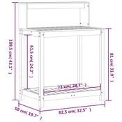 Vidaxl Miza za sajenje s policami 82,5x50x109,5 cm trden les douglas