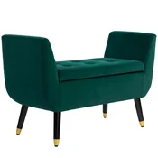 HOMCOM HOMCOM sedežna klop poliester, pena 107Š x 42G x 65V cm Zelena, (5000242499)