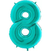 Grabo Folija balon Tiffany številka 8, mint - 102 cm
