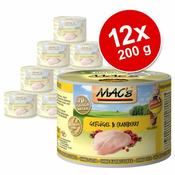 Varčno pakiranje MAC´s Cat 12 x 200 g - Losos & piščanec
