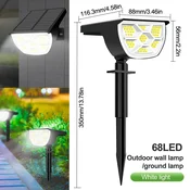 KJB Solarni vrtni reflektor, 68 LED, bela svetloba