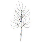 Vidaxl Stenska LED novoletna jelka 180 cm 200 LED Večbarvno Jeklo Črna
