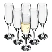 KADAX Komplet 6 elegantnih kozarcev za šampanjec, prosecco in vino 220 ml