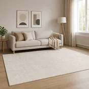 vidaXL Preproga Krem 120 x 180 cm 100% poliester 3 mm Pralna