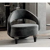 Casa Padrino luxury armchair gray/gold 74 x 72 x H. 83 cm - Living room armchair - Hotel armchair - Living room furniture - Hotel furniture - Luxury furniture - Luxury furnishings