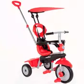 Tricikl Zoom Red 4u1 smaTrike Touch Steering crveni s gumiranim kotacicima i ublaživacem vibracija od 10 mjes