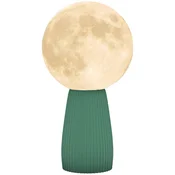 HOMCOM Namizna svetilka v obliki lune natisnjena v 3D in 3 barve z 10 svetlostmi, bralna svetilka iz ABS, premer O15x28 cm, bela in temno zelena