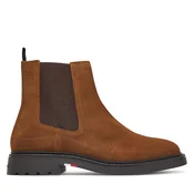 Tommy Hilfiger Gležnjarji Chelsea Corporate Casual Suede Chelsea FM0FM05952 Rjava