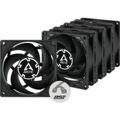 ARCTIC P8 PWM PST, case fan black, 5-pack, 80 mm
