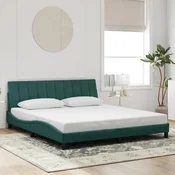 shumee vidaXL Posteljni okvir z vzglavjem temno zelen 180x200 cm žamet