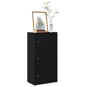 Vidaxl Knjižna omara črna hrast 40x24x77 cm inženirski les