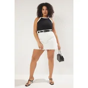 Trendyol Curve Black Barbell Neck Contrast Detail Knit Big Size Athlete