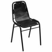 vidaXL Jedilni Stoli 6 kosov Črne Barve 49x52x88 cm Pravo Usnje