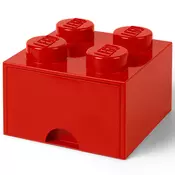 LEGO kutija za pohranu s cetiri ladice, crvena