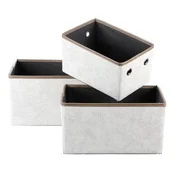 Autronic Košarica Fabric basket - foldable, cream, price for a set of 3 pieces (DT3006 CRM)