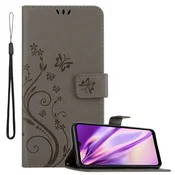 Cadorabo CADORABO Huawei Y6P v klasična črna - ovitek v cvetličnem dizajnu z magnetnim zapiranjem, stoječo funkcijo in režami za kartice, (20566153)