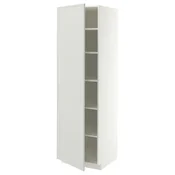 METOD Visoki element s policama, bela/Aspudden svetlosiva, 60x60x200 cm