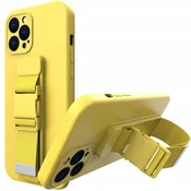 Ovitek Hurtel Rope s etuijem iz gela in vrvico za iPhone 13 Pro Max, rumen