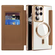 Etui SmartMag Book z Magsafe tehnologijo in RFID denarnico za Samsung Galaxy S22 Ultra - brown