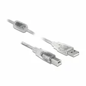 DELOCK Kabel USB A-B 1m Delock dvojno oklopljen transparent 83892