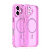 Hibridni ovitek HaloFrost II MagSafe za iPhone 16 - pink