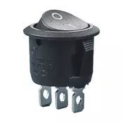 Prekidac wipp 6A/250V 1-pol okrugli crni, fi=21mm
